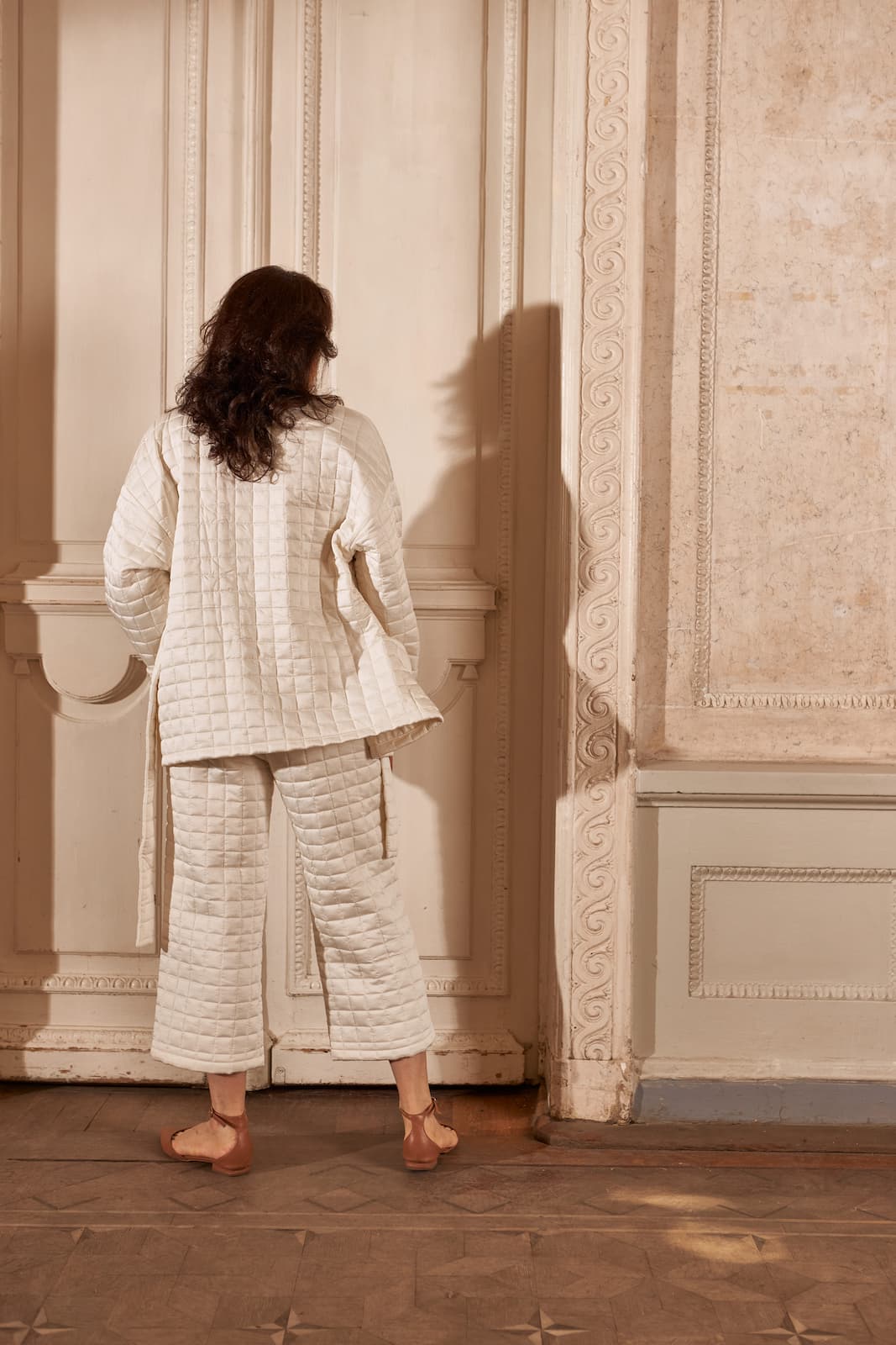 quilted suit pearl стьобаний костюм  4